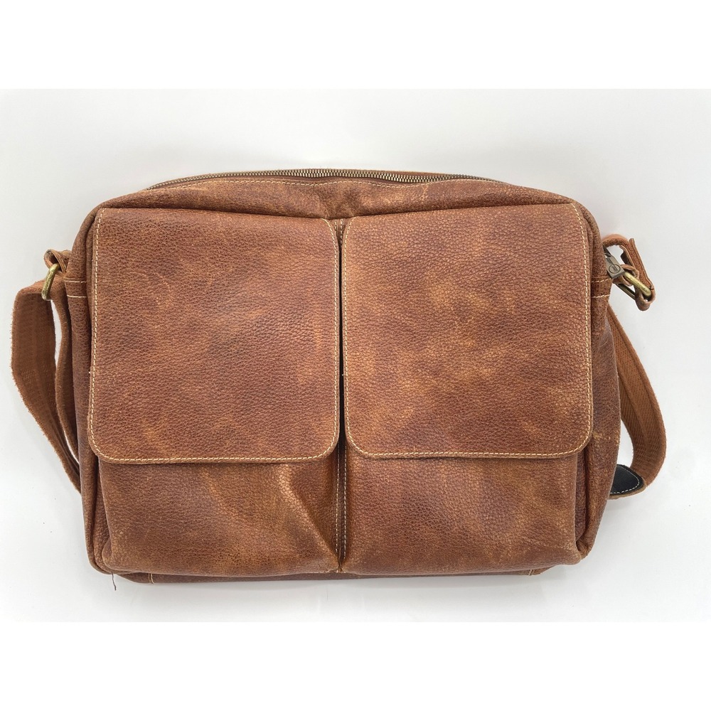 AmeriLeather Messenger Bag Mens Large Brown Leather Crossbody Satchel Vintage